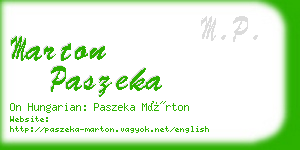 marton paszeka business card